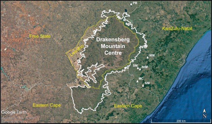 Drakensberg Mountains Map