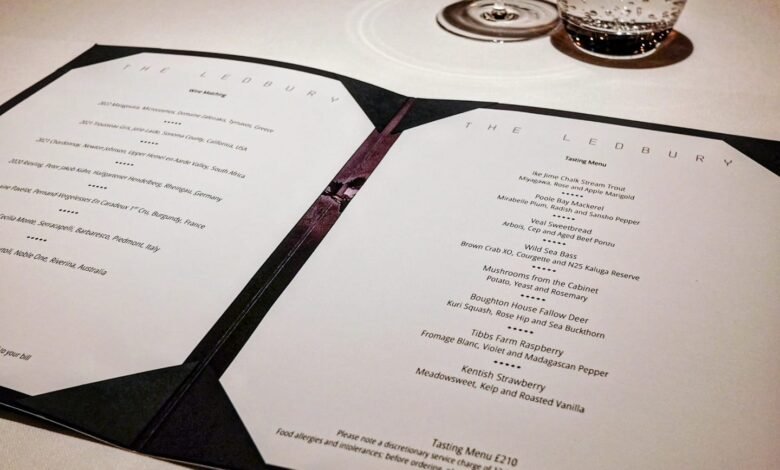 The Ledbury Menu